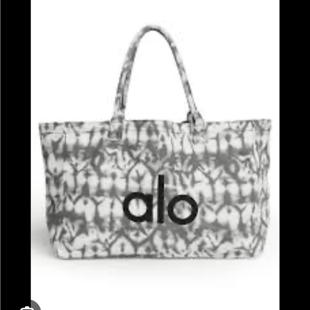 Alo Gray and Black Shopper Tote